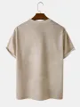Mens Funny Letter Print Crew Neck Short Sleeve T-Shirts