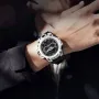 SANDA Men's Waterproof Sport Watch Fashion Big Dial Quartz Watches Dual Display Wrist Watch