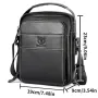 BULLCAPTAIN Genuine Leather Men Shoulder Bags Vintage Small Flap Crossbody Briefcase Handbag Vintage Messenger Bag