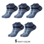 5 Pairs Men's High Quality Breathable Ankle Socks Summer Outdoor Casual Athletic Short Sports Socks for Running Size 38-45 Comfortable