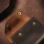 Ekphero Handmade Leather Credit Card Holder Wallet for Men Vintage Genuine Leather Multi-slot Driver's License Card Holder Wallet
