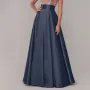 ZANZEA Stylish Women High Waist A-line Long Skirts Summer OL Work Skirt Jupe Female Solid Party Maxi Skirts Faldas Saia