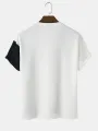 ChArmkpR Mens Tribal Pattern Patchwork Knit Short Sleeve T-Shirts