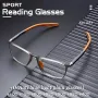 TR90 Reading Glasses Anti-blue Light High Definition Presbyopia Eyeglasses Men's Hyperopia Optical Eyewear Ultralight Sport Non-slip Eyeglasses Diopters To +3.5
