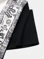 ChArmkpR Mens Tribal Pattern Patchwork Knit Short Sleeve T-Shirts