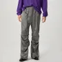INCERUN - Pantalón casual de satén fruncido para hombre, color liso, holgado, recto