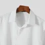 INCERUN Men Solid Color Long Sleeve Shirt with Right Tab Design Comfy Loose Fit Lapel Top for Men Plus Size Spring Fall