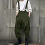 INCERUN Men Solid Color Casual Overalls with Pockets, Loose Fit Workwear Jumpsuit With Adjustable Straps