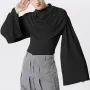 INCERUN Men's Layered Design Swing Collar Long Sleeve Tshirt Comfy Soft Loose Fit Sleeve T-Shirt for Men Plus Size