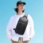 BANGE Chest Bag Men Casual Crossbody Bag Waterproof Shoulder Satchel Multi-Pockets Large Capacity Men's Bag