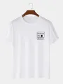 Mens Letter Chest Print Crew Neck Casual Short Sleeve T-Shirts