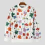 INCERUN Mens Colorful Floral Print Sweatshirts Comfortable Classic Crew Neck Casual White Sweatshirts for Men S-5XL