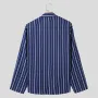 Mens Striped Lapel Double Breasted Casual Shirt Comfortable Casual Long Sleeve Shirts Lapel Top for Big Men Large Size S-5XL