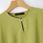ZANZEA Women Button Summer O-Neck 3/4 Sleeve Solid Blouses Casual Cotton Linen Shirts for Women Loose Fit