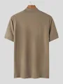 INCERUN Mens Solid Half-Collar Short Sleeve T-Shirt