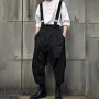 INCERUN Men Solid Color Casual Overalls with Pockets, Loose Fit Workwear Jumpsuit With Adjustable Straps