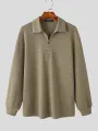 Mens Solid Knit Quarter Zip Long Sleeve Golf Shirt