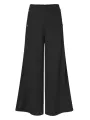 ZANZEA Plus Size Women Pants Solid Color Side Button Elastic Waist Loose Casual Wide Leg Pants With No Pocket