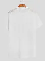 Mens Hollow Round Neck Short Sleeve T-Shirt
