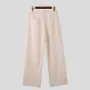 INCERUN - Pantalón casual de pierna recta con doble pliegue para hombre, cómodo, sencillo, de color sólido, largo, talla grande S-5XL