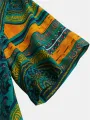 INCERUN Men's Shirt Vintage Floral Ethnic Shirts Summer Beach Dashiki Floral Casual Tops Summer Beach Shirts