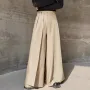 INCERUN Men Trendy Layered Skirt Pants Loose Fit Casual Comfortable Wide Leg Trousers with Side Pockets Plus Size