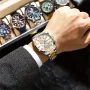CURREN Business Men Watch Steel Band Multifunctional Chronograph Wristwatch Waterproof Round Watch, Ideal choice for Gifts