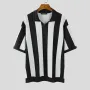 INCERUN Mens Striped Patchwork Baju Lengan Pendek Kasual Lapel Top untuk Lelaki