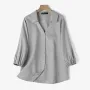 ZANZEA Women's Blouse Commute New Fashion Lantern Sleeve V-Neck Lapel Solid Office Top Shirt
