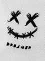 ChArmkpR Mens Pullover Hoodies Smile Embroidered Contrast Patchwork Crew Neck Pullover Sweatshirts