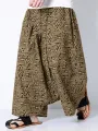 INCERUN - Pantalones largos de tiro bajo con estampado étnico para hombre, holgados, elásticos, con bolsillos laterales, tallas S-5XL
