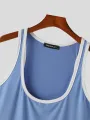 INCERUN Mens U-neck Tank Top Summer Fashion Daily Top Men Fitness Sleeveless Shirt Exercise Sports Gyms Train Vest