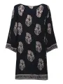 ZANZEA Plus Size Women Mid Long Dress Retro Floral Printed 3/4 Sleeve Beach Midi Dresses