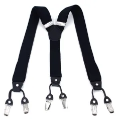 Men's Suspender Business Trousers Strap Clips Braces Vintage Casual Suspensorio Trousers Six-clip Shoulder Straps