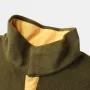 ChArmkpR Mens Contrast Patchwork Stand Collar Fleece Casual Pullover Sweatshirts