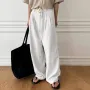 INCERUN - Pantalón casual de pierna recta con doble pliegue para hombre, cómodo, sencillo, de color sólido, largo, talla grande S-5XL