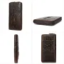 Ekphero Crocodile Print Men's Genuine Leather Wallet RFID Blocking Long Card Holder Purse Multi Card Slots Card Case Vintage Money Clip