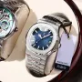 POEDAGAR Klasik Bisnis Pria Jam Tangan Tahan Air Bercahaya Tanggal Kuarsa Jam Tangan Fashion Tali Baja Persegi Tipis Jam Tangan untuk Pria