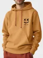 ChArmkpR Mens Smile Face Print Kangaroo Pocket Casual Drawstring Hoodies