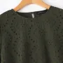 ZANZEA Women Korean Casual Shirt Daily Embroidery Hollow Ruffle Sleeve Blouses