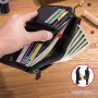 BULLCAPTAIN Men's Genuine Leather Wallet Detachable Coin Purse Large Capacity Multi-card Slots Card Holder Money Clip