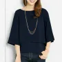 ZANZEA Elegant Style Women's Blouse Round Neck Half Sleeve Double Layer Casual Shirt Fashion Pullover Top