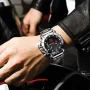 CRRJU Men's Quartz Chronograph Watch Stainless Steel Strap Waterproof Large Dial Luminous Sport Wristwatch with Date Function