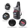 Ekphero Men Genuine Leather Chest Pack Casual Sport Sling Shoulder Backpack Fashion Crossbody Bags Black Travel Chest Bag