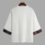 INCERUN Mens T Shirts Loose Fit Casual T-shirts for Men Print Patchwork Fashion Male Tee Tops Summer Short Sleeve Men Clothing