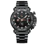 CRRJU Men's Quartz Chronograph Watch Stainless Steel Strap Waterproof Large Dial Luminous Sport Wristwatch with Date Function