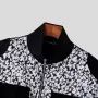 INCERUN Erkek Çiçek Desenli Patchwork Ceket Kırpılmış Üst Fermuarlı Dik Yaka Kısa Ceketler Erkekler İçin Büyük Beden S-5XL