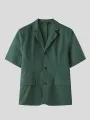 INCERUN Men Sets Short Sleeve Men Suit & Pant Mens Fashion Simple Solid Color Suits Two Pieces Outfits Men's Casual Suits S-5XL
