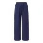 ZANZEA Women Cotton Elastic Waist Solid Color Long Pants Casual Loose Straight Trousers
