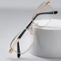 Clear HD Lenses Foldable Reading Glasses Anti-Blue Light Presbyopia Glasses Eye Protection Anti-fatigue Distance Glasses, Men's Women's Full-frame Alloy